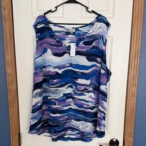 Avenue Blue and Purple Wave Blouse